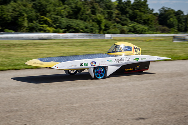 On the track at 2016 American Solar Challenge