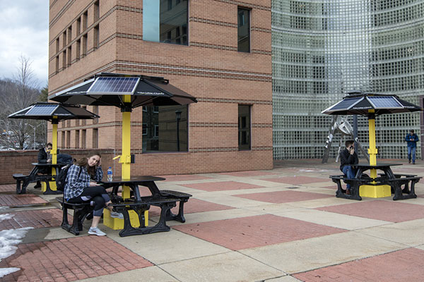Study, connect and recharge at Appalachian’s new solar-powered picnic tables