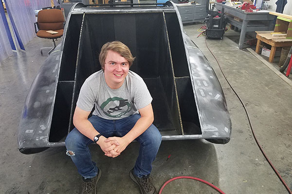 Furniture design student puts knowledge to practice with Appalachian’s solar vehicle team