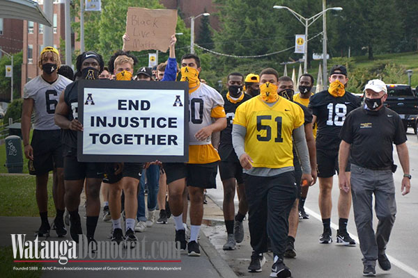 App State football players call meeting, organize Boone march to ‘end injustice’