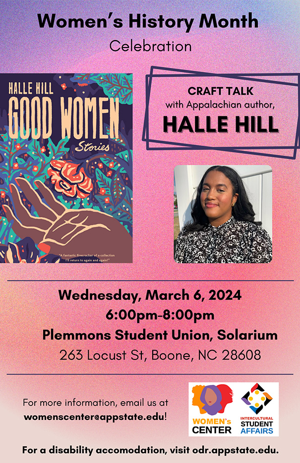 Craft Talk and Q&A Session with Appalachian author, Halle Hill