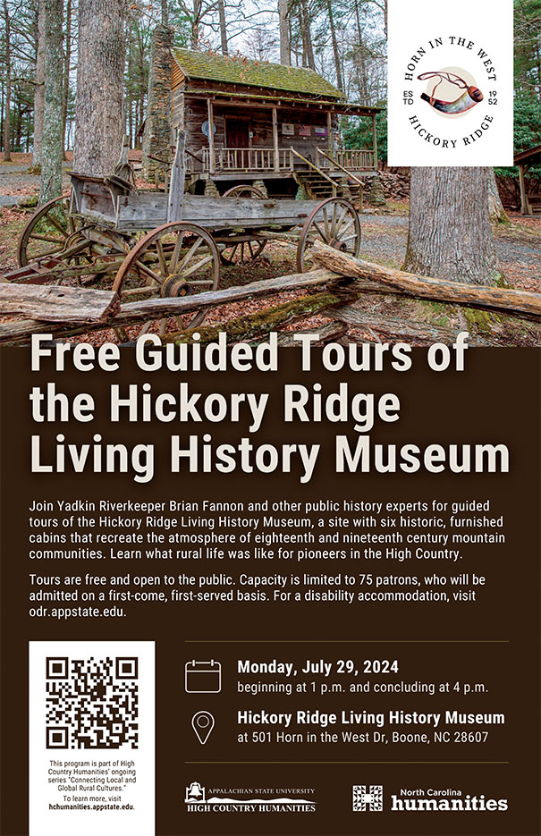Free Guided Tours of the Hickory Ridge Living History Museum