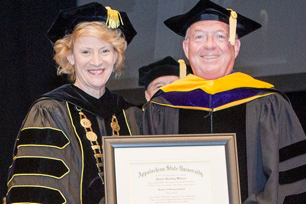 Blue Cross and Blue Shield CEO Brad Wilson receives honorary doctorate from Appalachian