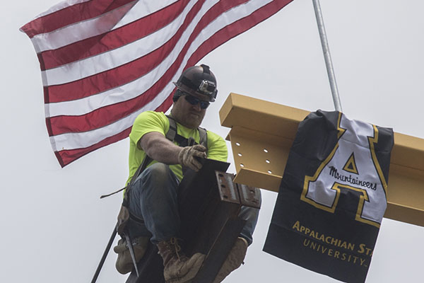 Workers celebrated in ‘topping ceremony’ for Appalachian’s Beaver College of Health Sciences building