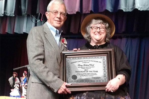 Larry Richard Clark ’62 receives Historian of the Year Award from the North Carolina Society of Historians