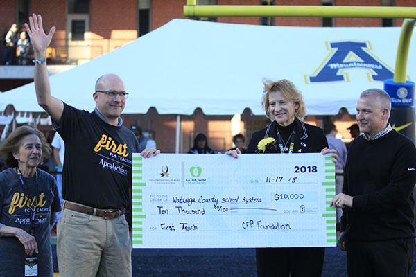 Educators Show Appreciation for Extra Yard Gift Connected to App State Football, University