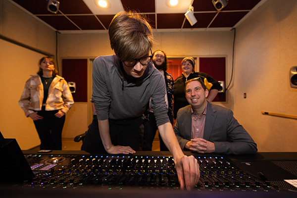 Hayes School of Music faculty, students install state-of-the-art Dolby Atmos studio