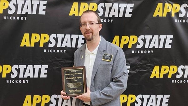 Chris Taylor earns inaugural Hickory Innovation Award for advancing cybersecurity education at App State